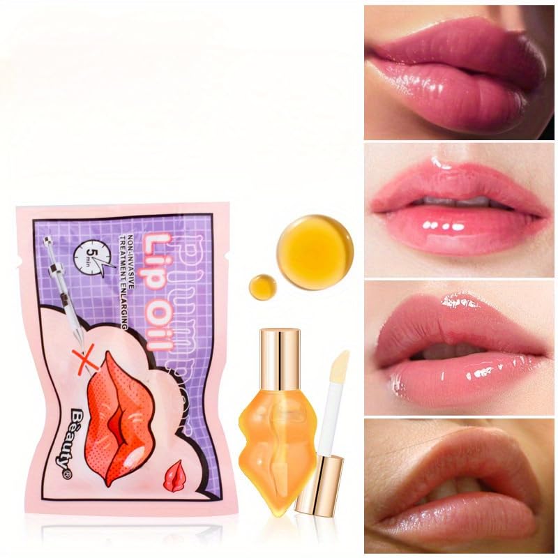 Portable 1 Piece Lip Plumper, Ginger & Mint Lip Care Serum, Natural Plumping Lip Mask, Natural Lip Plumper and Lip Care Serum, Lip Enhancer for Fuller, Fuller Softer Lips