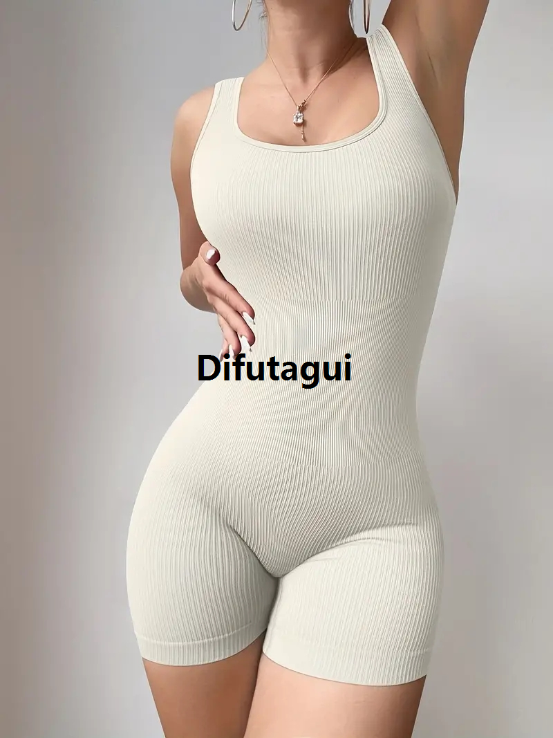 Difutagui Seamless Jumpsuit Tank Top Jumpsuit Women's Special Underwear And Shapewear Yoga Exercise Set