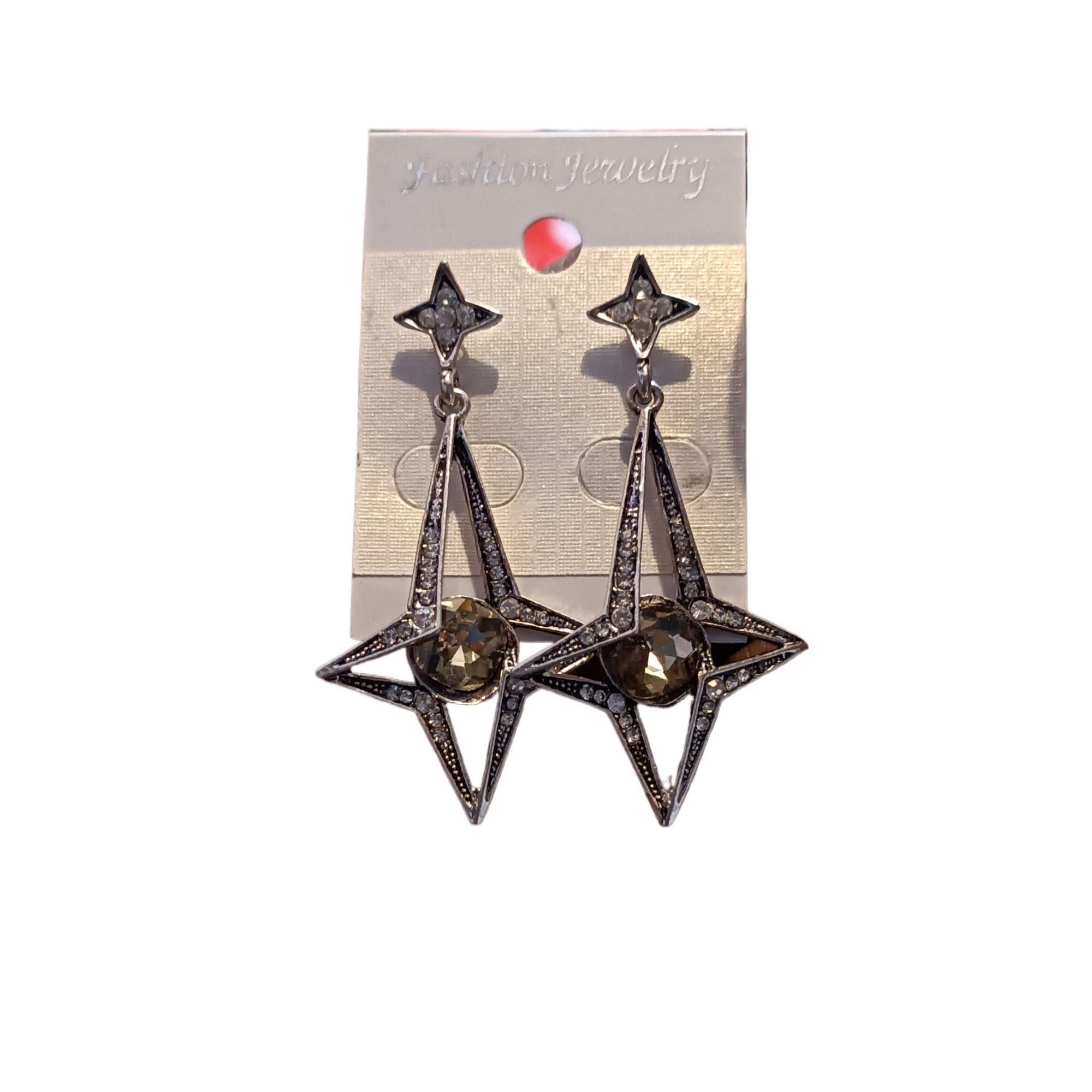Star Shape Stylish Hoop Earring Silver Metal Earrings For Women
