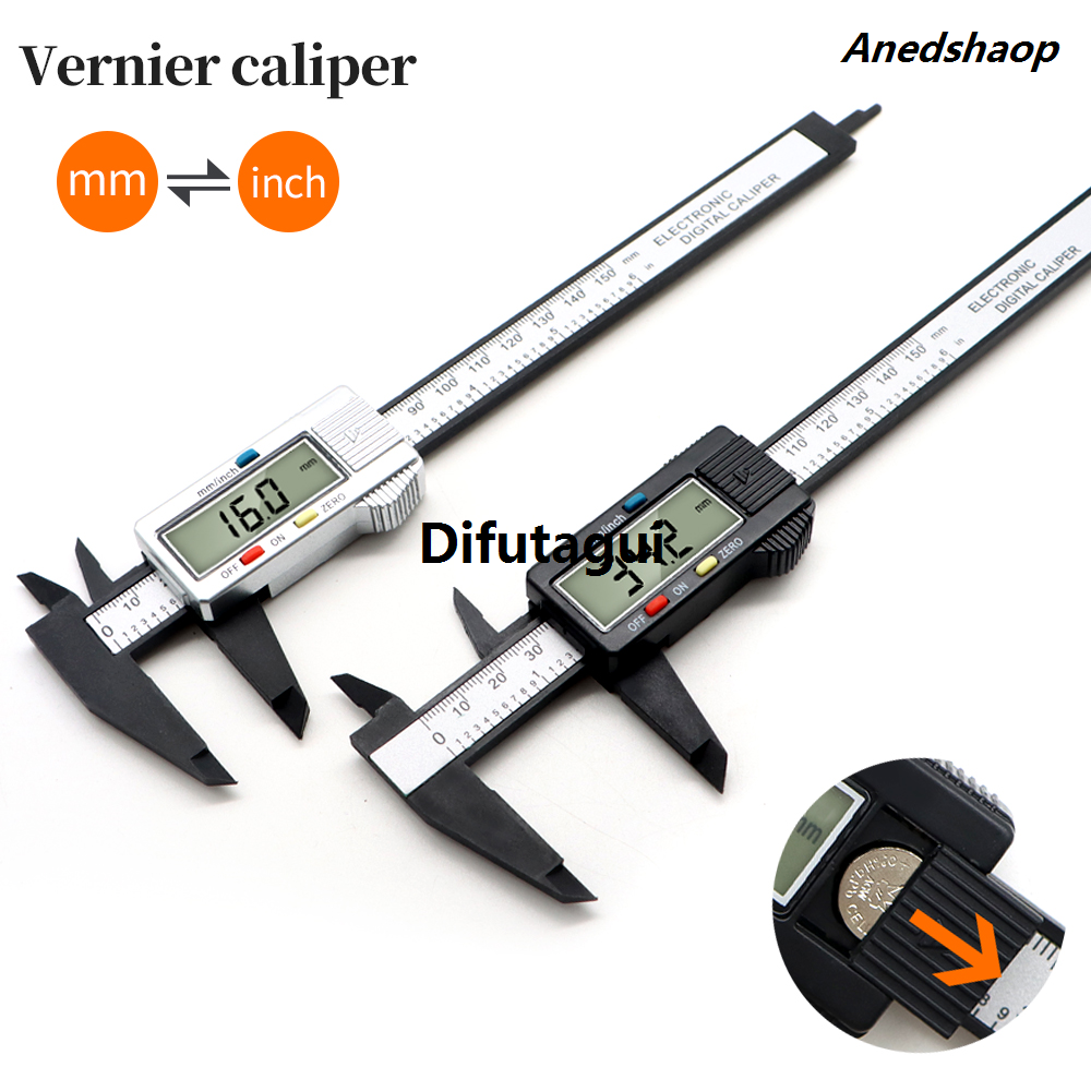 Difutagui Digital Caliper 6 Inch Electronic Vernier Caliper 100mm Callipers Portable Affordable Rulers Micrometer Digital Ruler Measuring Tool 150mm 0.1mm