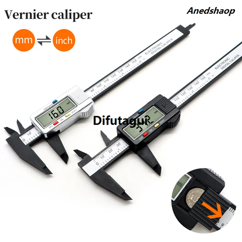 Difutagui Digital Caliper 6 Inch Electronic Vernier Caliper 100mm Callipers Portable Affordable Rulers Micrometer Digital Ruler Measuring Tool 150mm 0.1mm