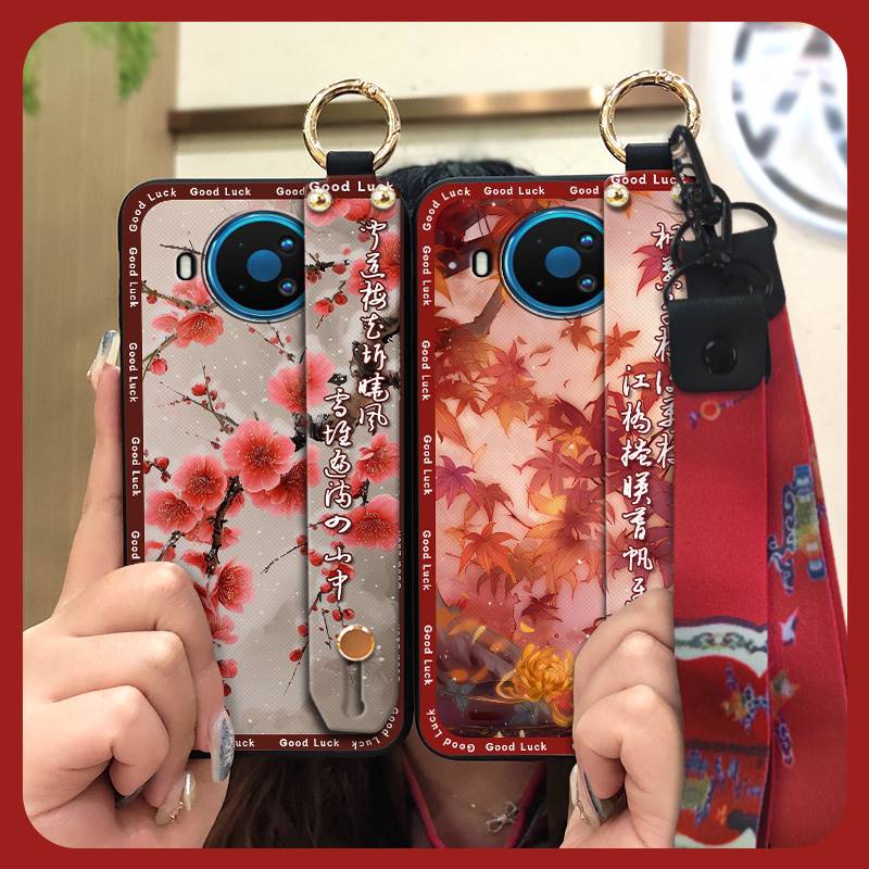 Wristband Durable Phone Case For TCL 50 5G old lady Shockproof ring protective Waterproof Anti-dust Lanyard for mom