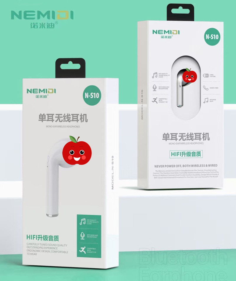 【Mega Sale】Normidy S10 unilateral wireless bluetooth headset mobile phone gift mini headset for listening to songs and calling universal ear-hanging type