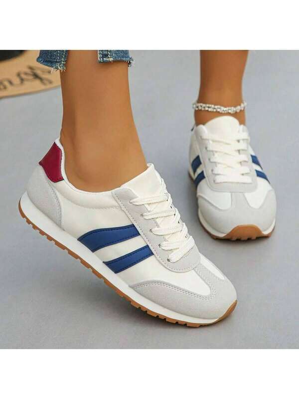 Womens Spring/Autumn Breathable Casual Sneakers, New Flat Lace Up Lightweight And Comfortable Athletic Shoes