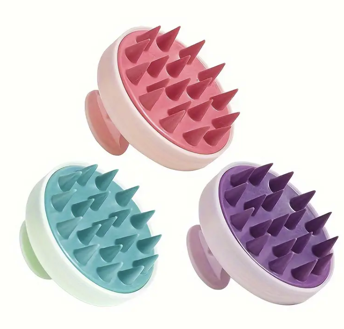 Scalp Massager Shampoo Brush - Eco-friendly with Soft Silicon Bristles, Hair Scalp Scrubber, Exfoliator | Dandruff Removal, Prevents Hair loss (Multicolor)