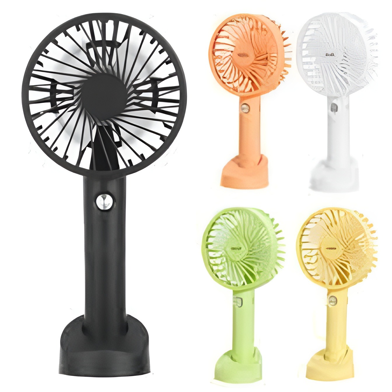 Plastic Multicolor Mini Portable USB Hand Fan with Built-in Rechargeable Battery