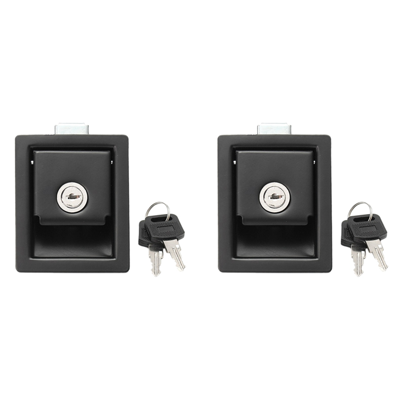 JAERBEE 2pcs Rv Car Paddle Entry Door Lock Latch Handle Knob -Trailer Pull Type Panel Door Lock