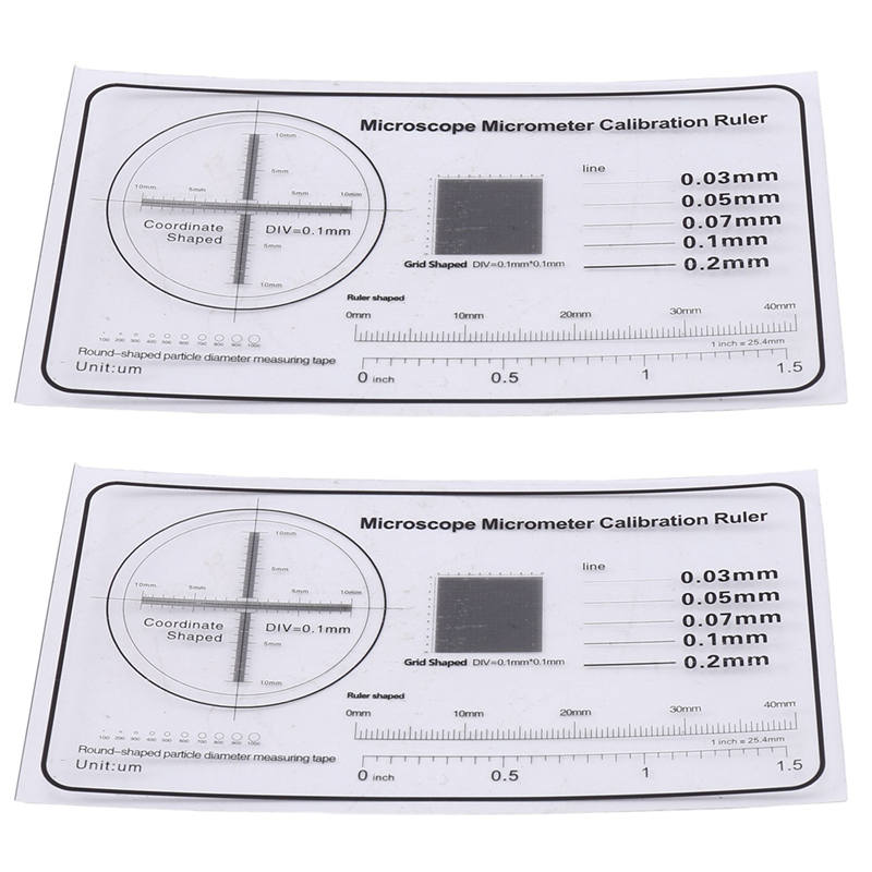 FORIDE 2X Microscope Correction Ruler Optical Correction Sheet Detection Film Calibration Plate,B