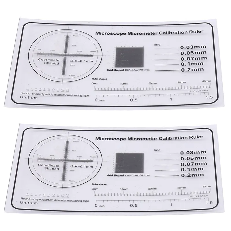 FORIDE 2X Microscope Correction Ruler Optical Correction Sheet Detection Film Calibration Plate,B