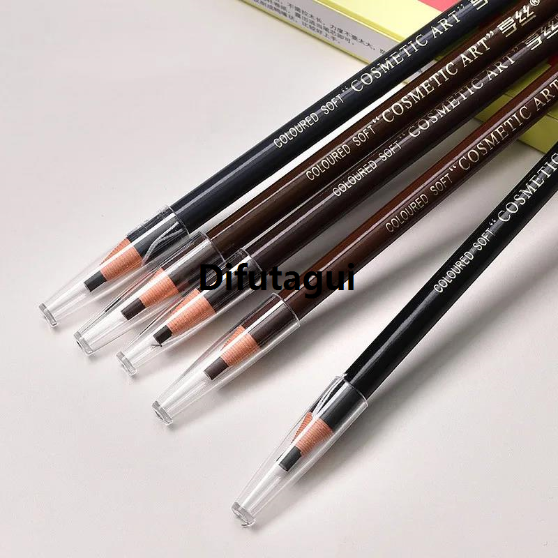 Difutagui Profesional 1pcs Waterproof Natural Long Lasting Tattoo Eyebrow Pencil New style Eyebrow Pens Not Smudged Glitter Eyes Make Up Black Red Brown Coffee