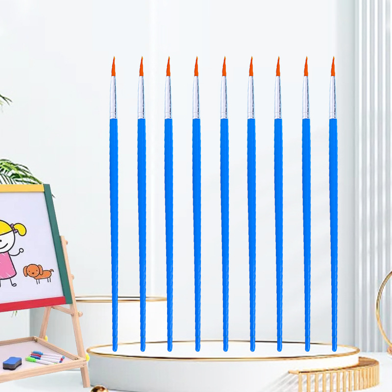uses it, who praises it】Plastic Rod Digital Painting Brush Pointed Gouline Brush Flat Head Vinyl Doll Gypsum Painting Art Brush