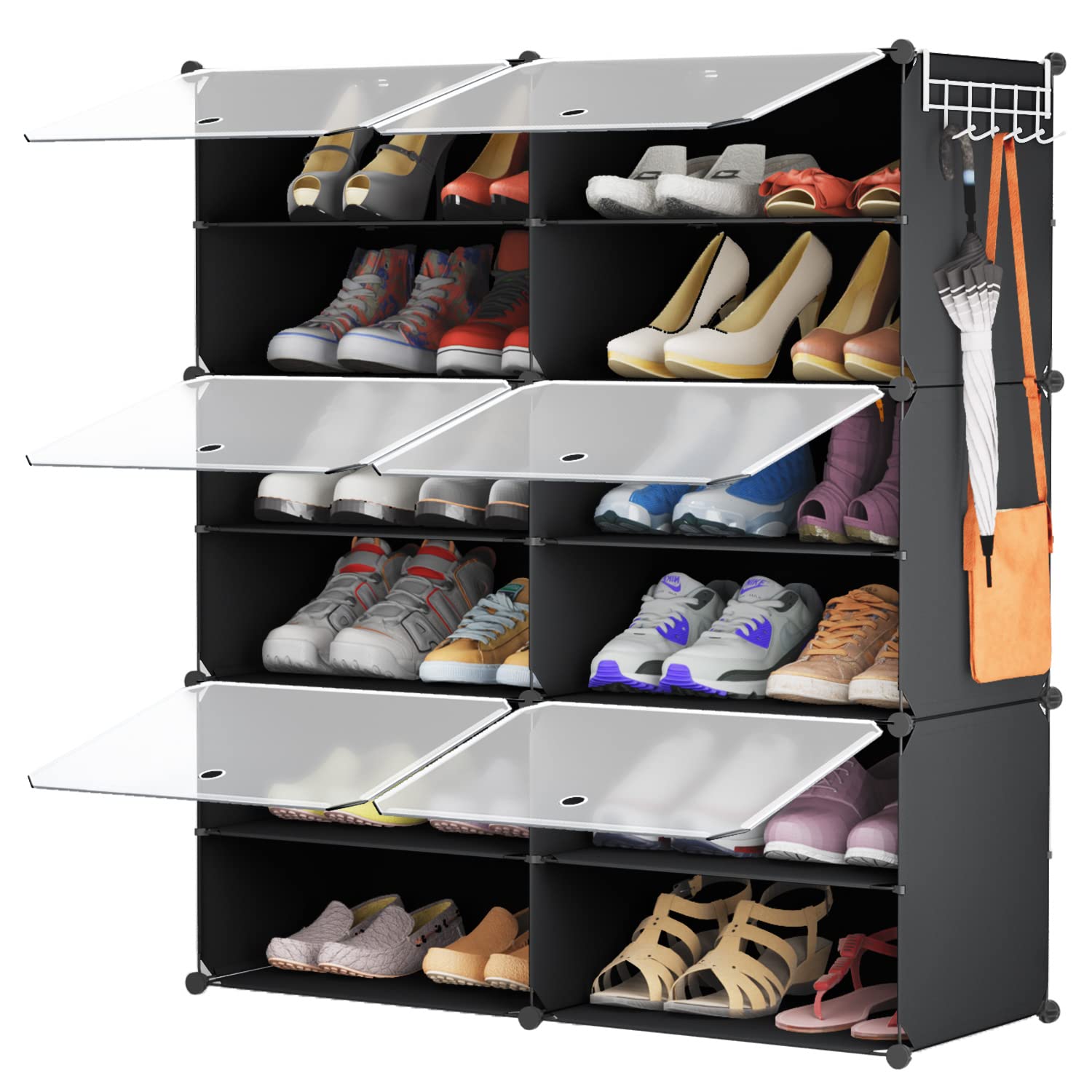 12 Cube Stackable Shoe Rack Storage Cabinet