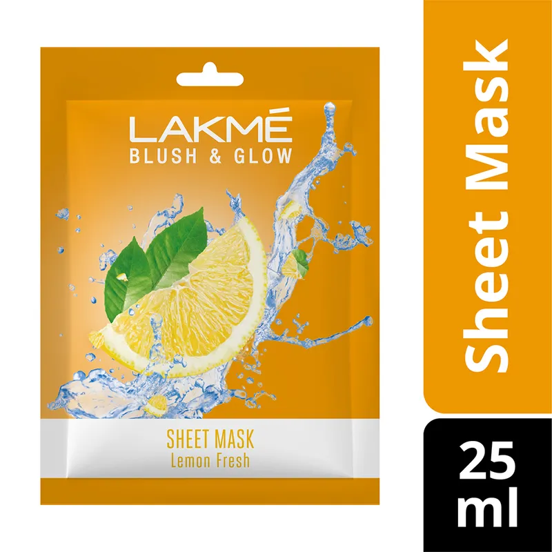 Lakme Blush & Glow Lemon Sheet Mask Fruit Facial Like Glow(25ML)