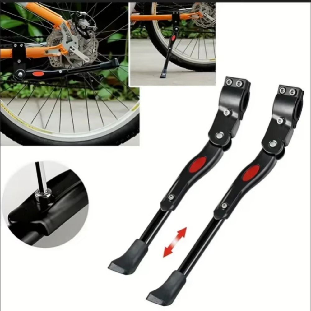 Foot Brace Support Adjustable Bicycle Kickstand Universal Reliable Bike Side Rear Kick Stand Heavy Duty High Strength BikeSide Rear Parking Racks Side Parking