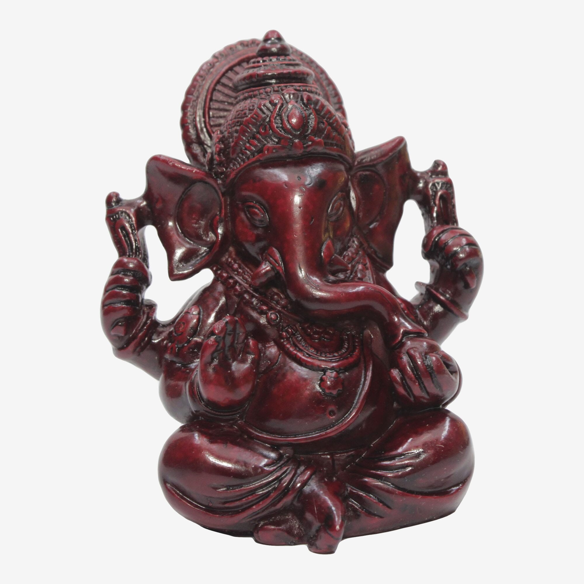 Maroon God Ganesh Statue 4"