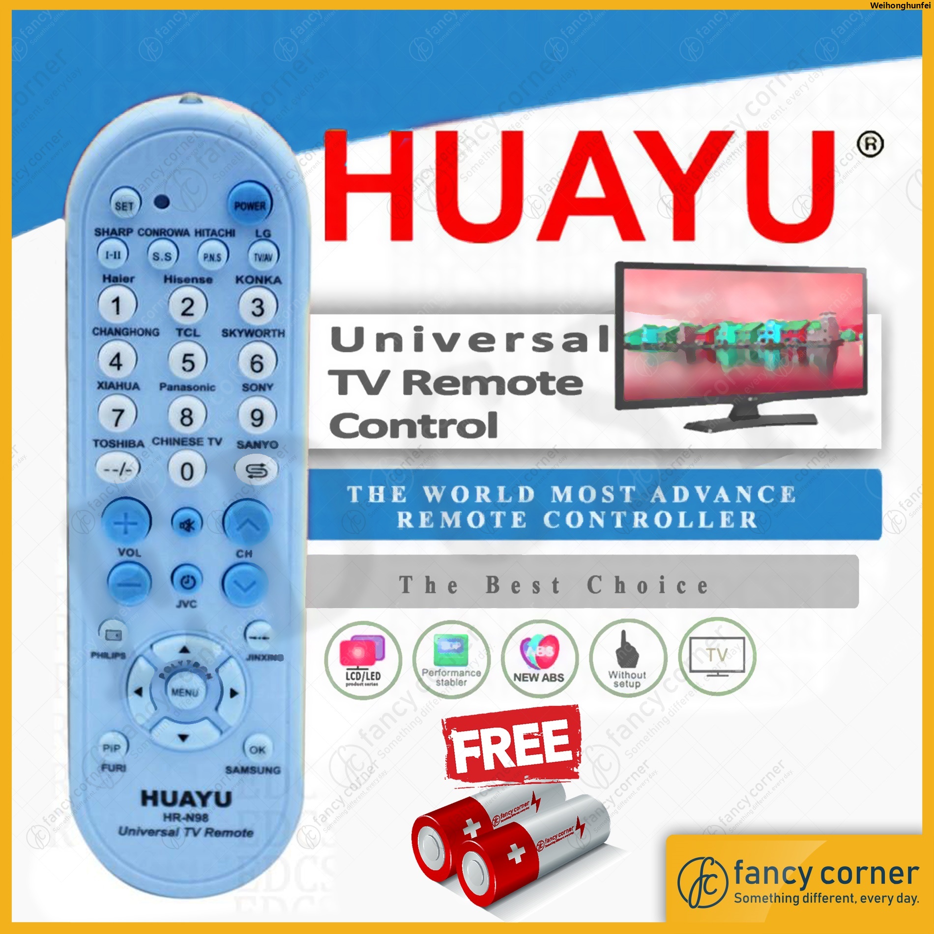 WeihonghunfeiProfesional Universal / Multi CRT TV Remote Huayu HR-N98 Free Batteries