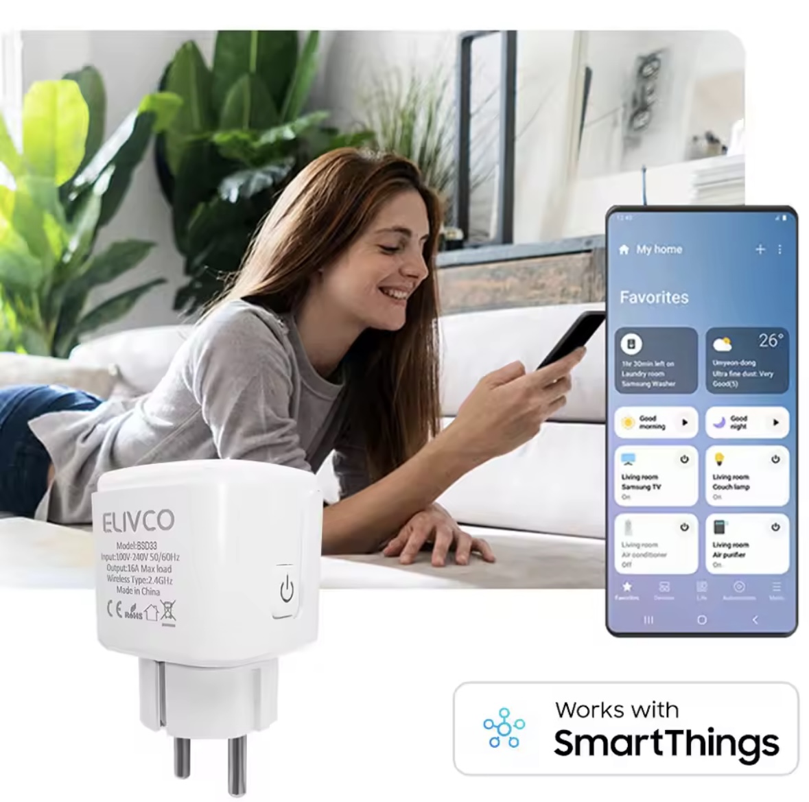 20A 3960W EU Wifi Smart Plug