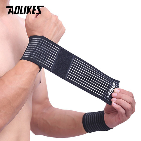 AOLIKES 1PCS Cotton Elastic Bandage Hand Sport Wristband Gym Support Wrist Brace Wrap carpal tunnel Bles Online DZ-38D-03