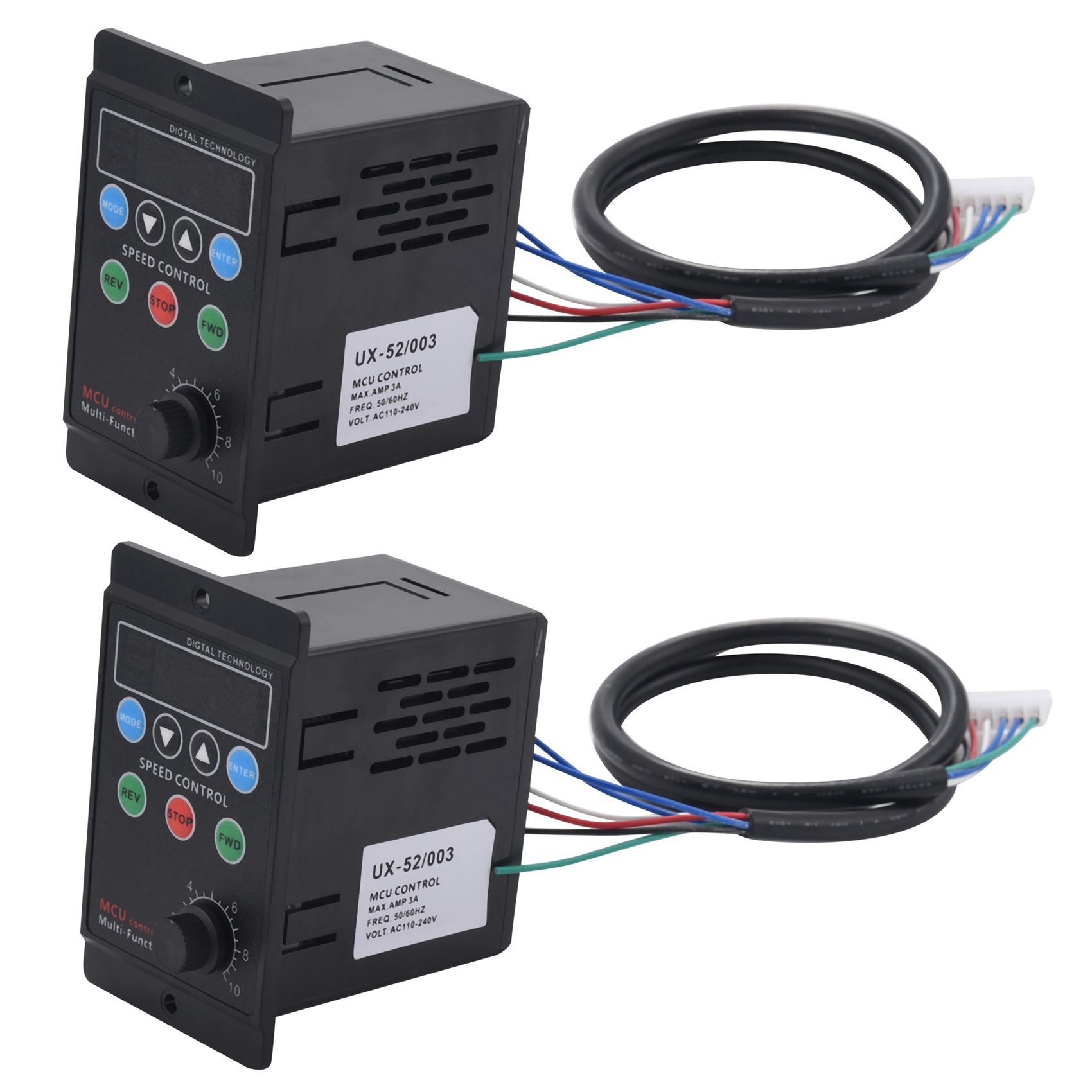 fasdaga 2X Ux-52 Digital Display Motor Speed Controller Motor Governor Soft Start Tools 220V Ac 6W-400W