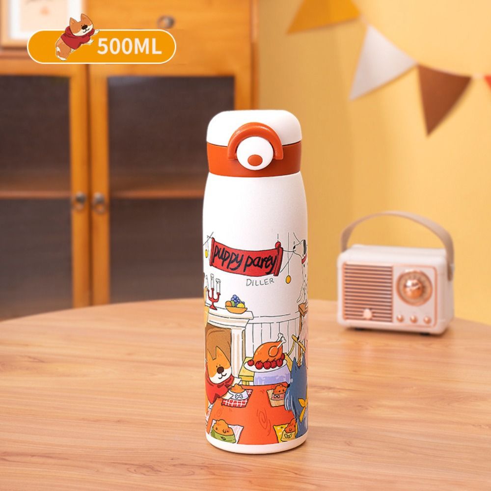 High Quality 500ML/350ML Thermal Mug Large Capacity Puppy/Bear Vacuum Cup 316 Stainless Steel Water Bottle