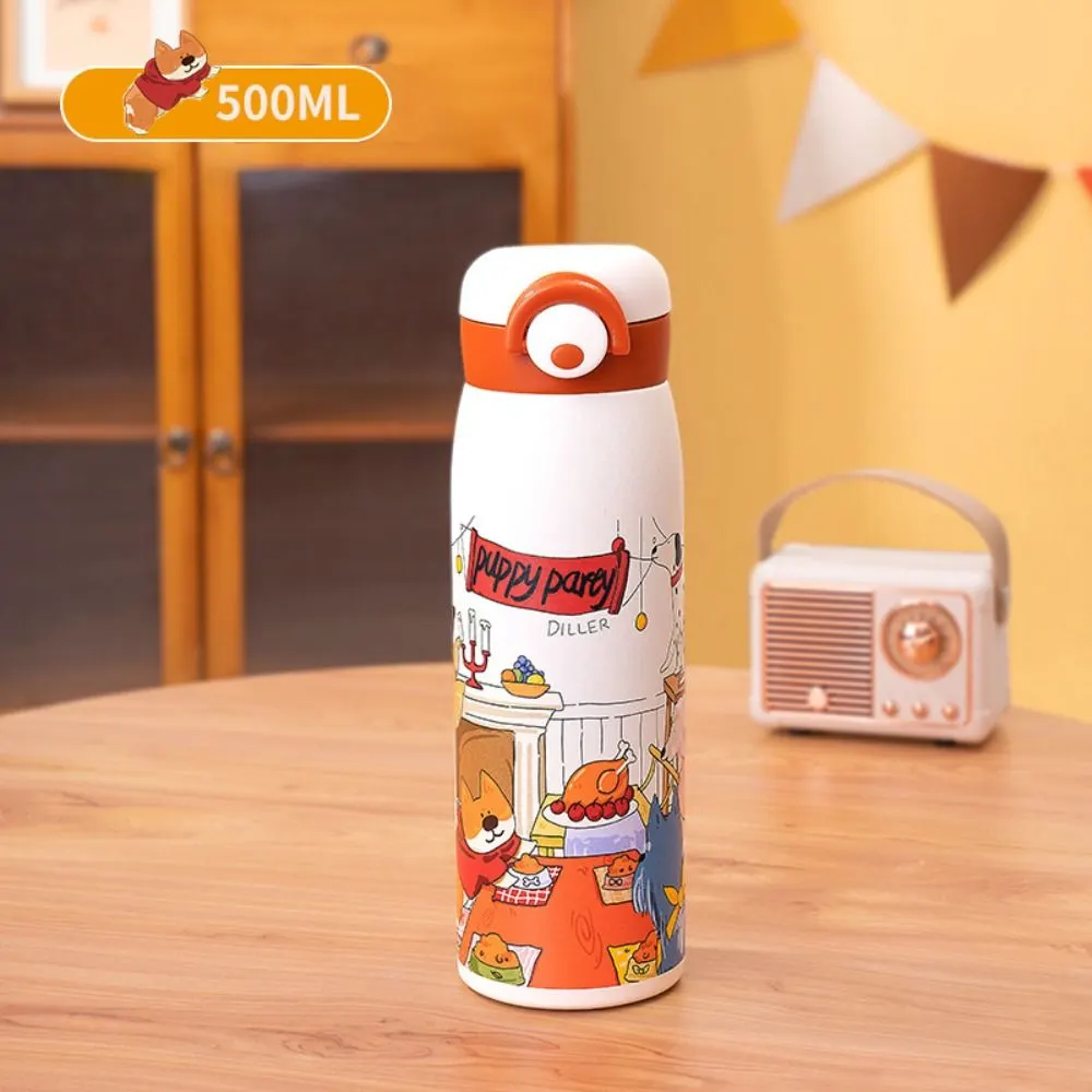 High Quality 500ML/350ML Thermal Mug 316 Stainless Steel Puppy/Bear Vacuum Cup Large Capacity Insulated Cup - image 1