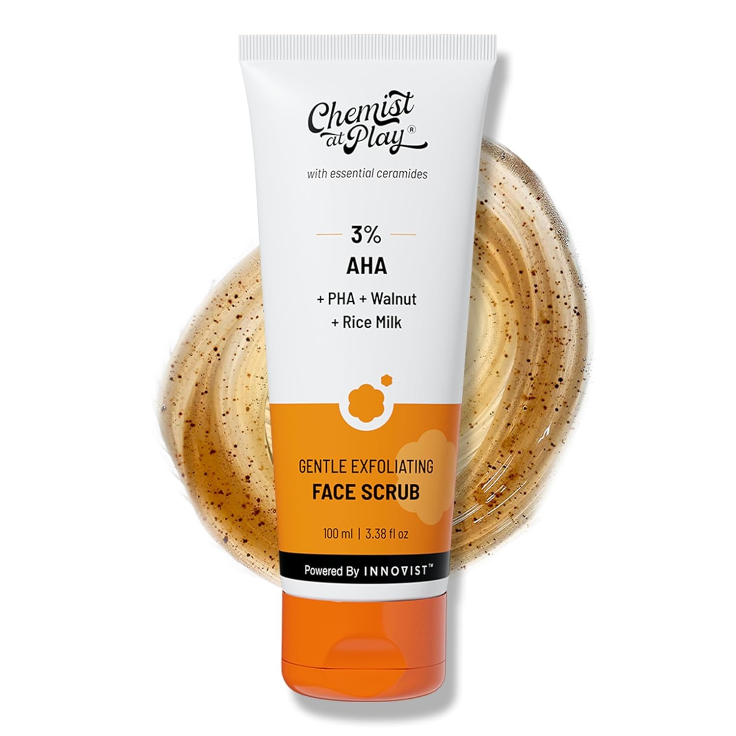 Chemist Play Gentle Exfoliating Face Scrub with Mandelic Acid & Walnuts | Removes Dead Skin & Blackheads | Detans |Gives Instant Glow| Face Scrub for Women & Men | 100 ml