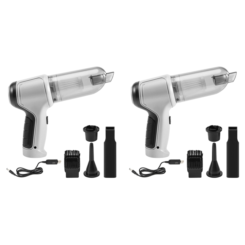 JAERBEE 2X 4In1 120W Cordless Air Blower Handheld Portable Air Duster Mini 9000Pa Wireless Car Vacuum Cleaner Cyclonic Suction