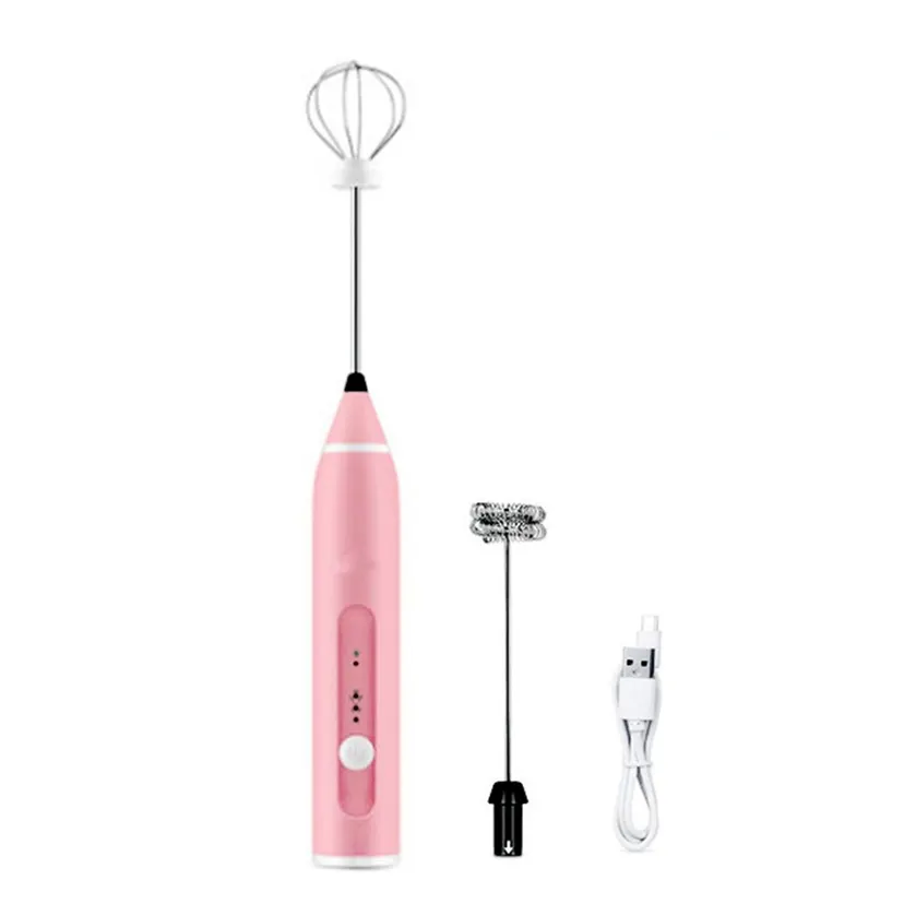 OYPFXMI 3 Speed Portable Handheld Mixer Milk Frother Egg Beater Coffee Milk Juice Whisk Stirrer USB Rechargeable Hand Blender-A