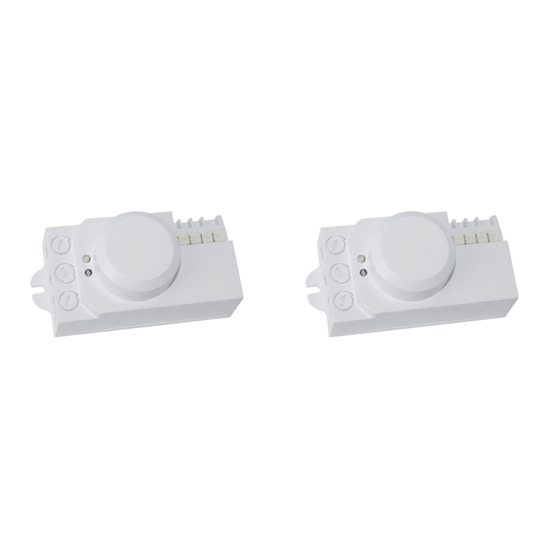 fasdaga 2X 5.8GHz Microwave Radar Sensor Switch Knob Switch Adjustment LED Light Sensor Switch Human Motion Detector