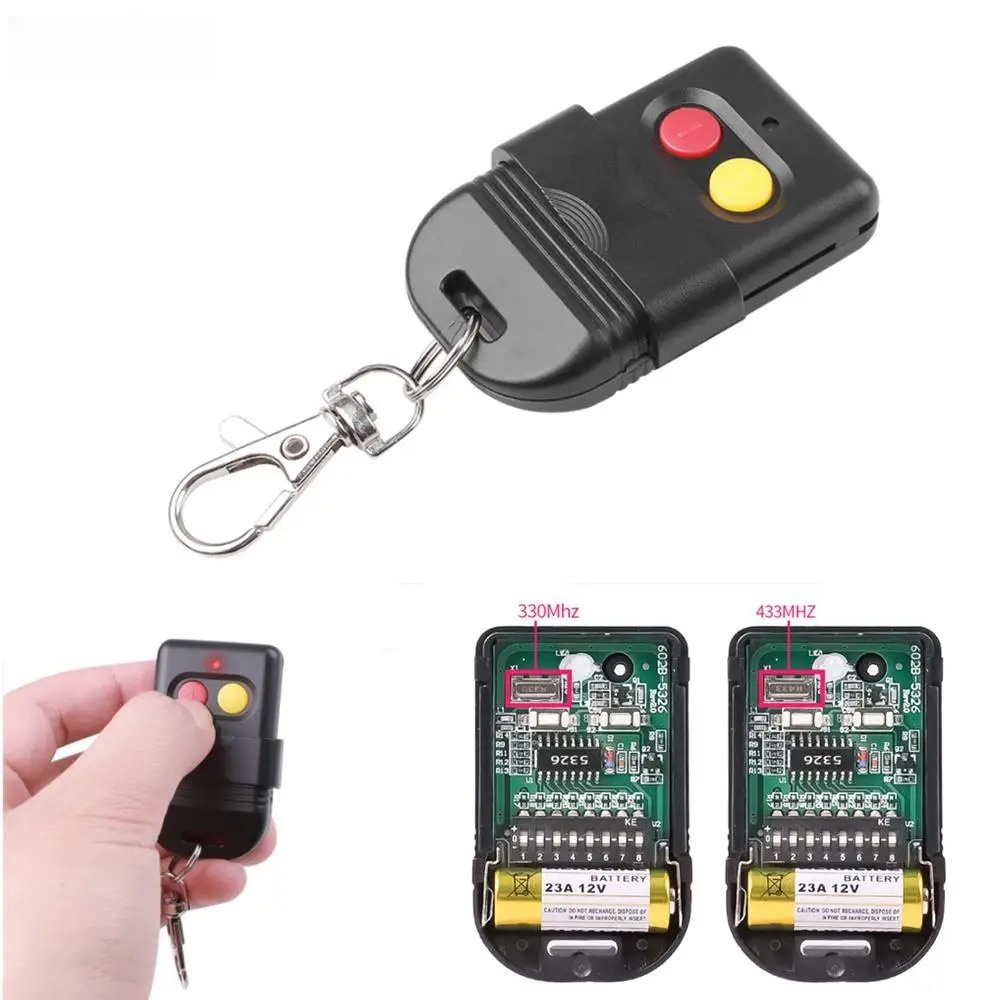 Fashion 8 Dip Switch 433Mhz 330mhz Smart Copy Remote Control Fixed Code 2 CH Duplicator For Gate Garage Door Opener Alarm System