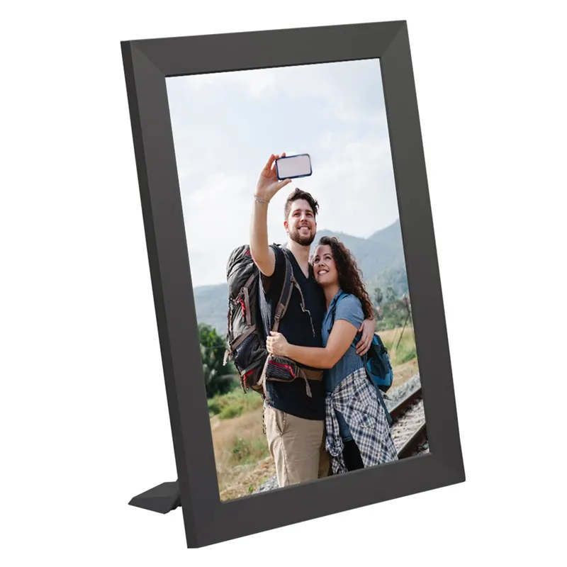 10.1 Inch WiFi Digital Photo Frame LED Backlight HD 1280x800 Supports Pictures Music andMovie Full Functionality EU Plug