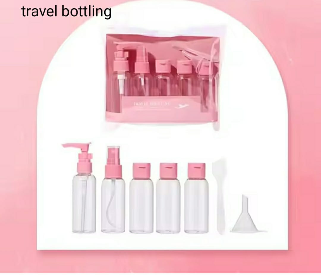 Masala Cottage=5Pcs Portable Travel Cosmetics Sub-Bottling PET Spray Lotion Cream Refillable Bottle Empty Liquid Container Eatop