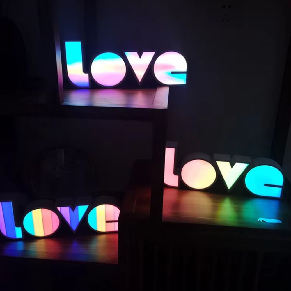 Romantic Gift Colorful LED Neon Lights Lantern Style Sign Shape LED Letter Sign Luminous Letter Love Design Night Light Bedroom Use