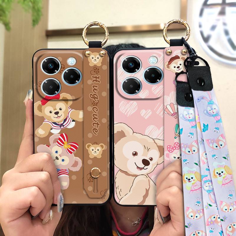 cartoon Kickstand Phone Case For VIVO Y300 5G China Wrist Strap personality Waterproof Silicone Phone Holder Durable