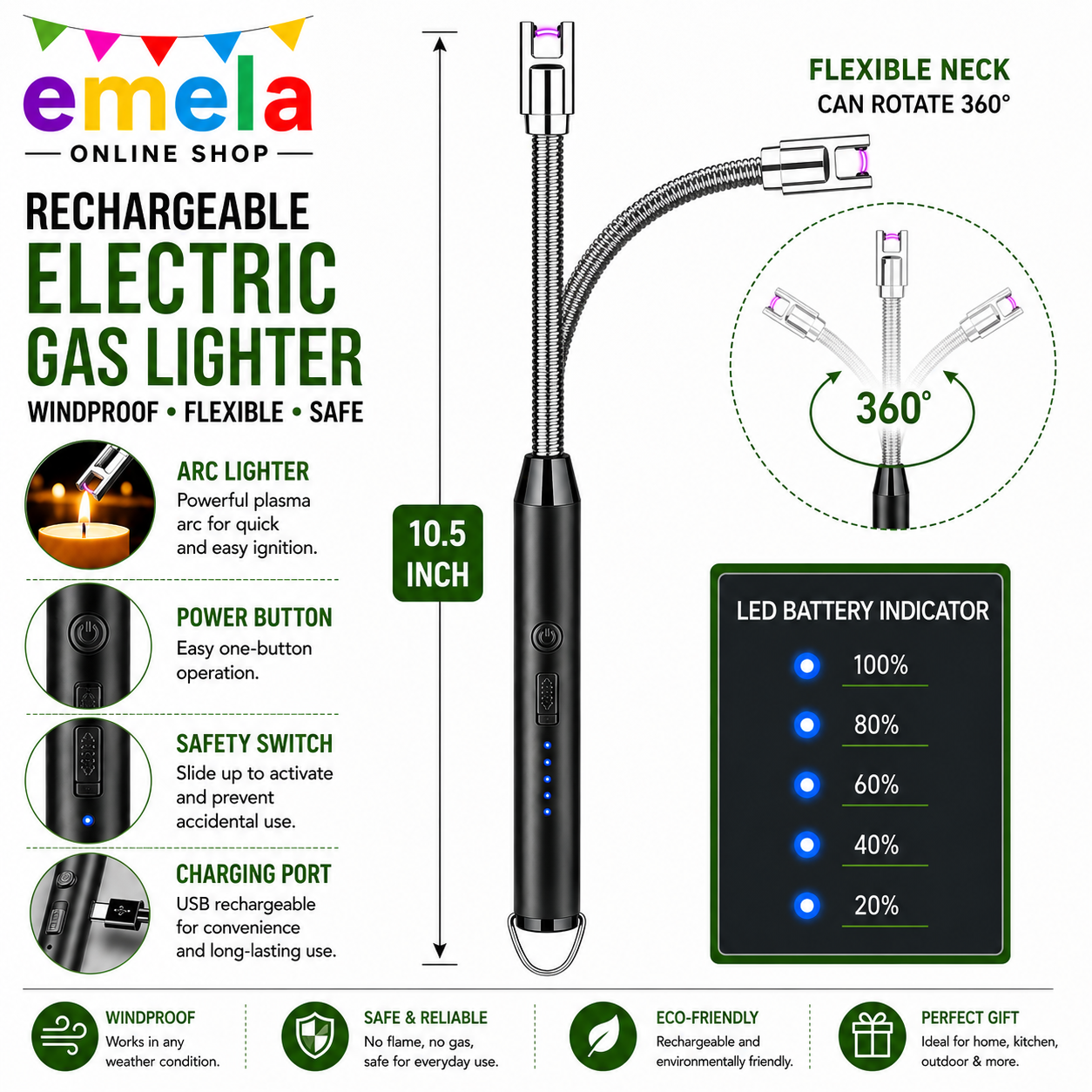 Rechargeable Electric Gas Lighter