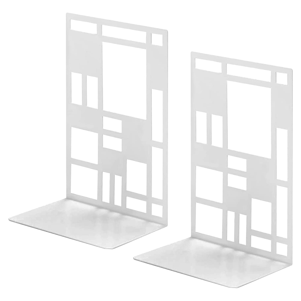 Metal Bookends,Heavy Duty Book Ends for Shelves with Felt Pads,1 Pair