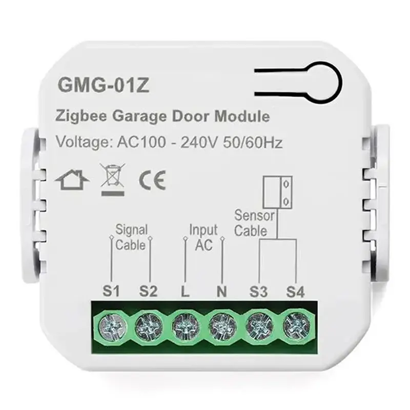1 PCS Tuya Zigbee Smart Garage Door Controller Universal Garage Door Remote Control White ABS App Voice Timing Control for Home