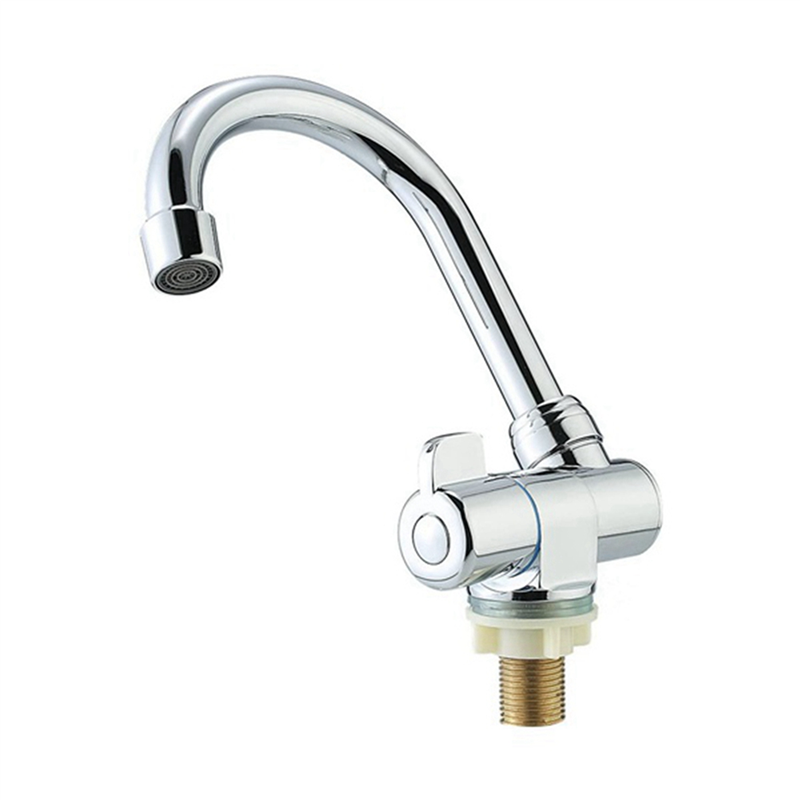 JINMY 2X Rotation Copper Basin Faucet Cold Deck Kitchen Folding Caravan Bathroom Tap for Marine Boat Deck