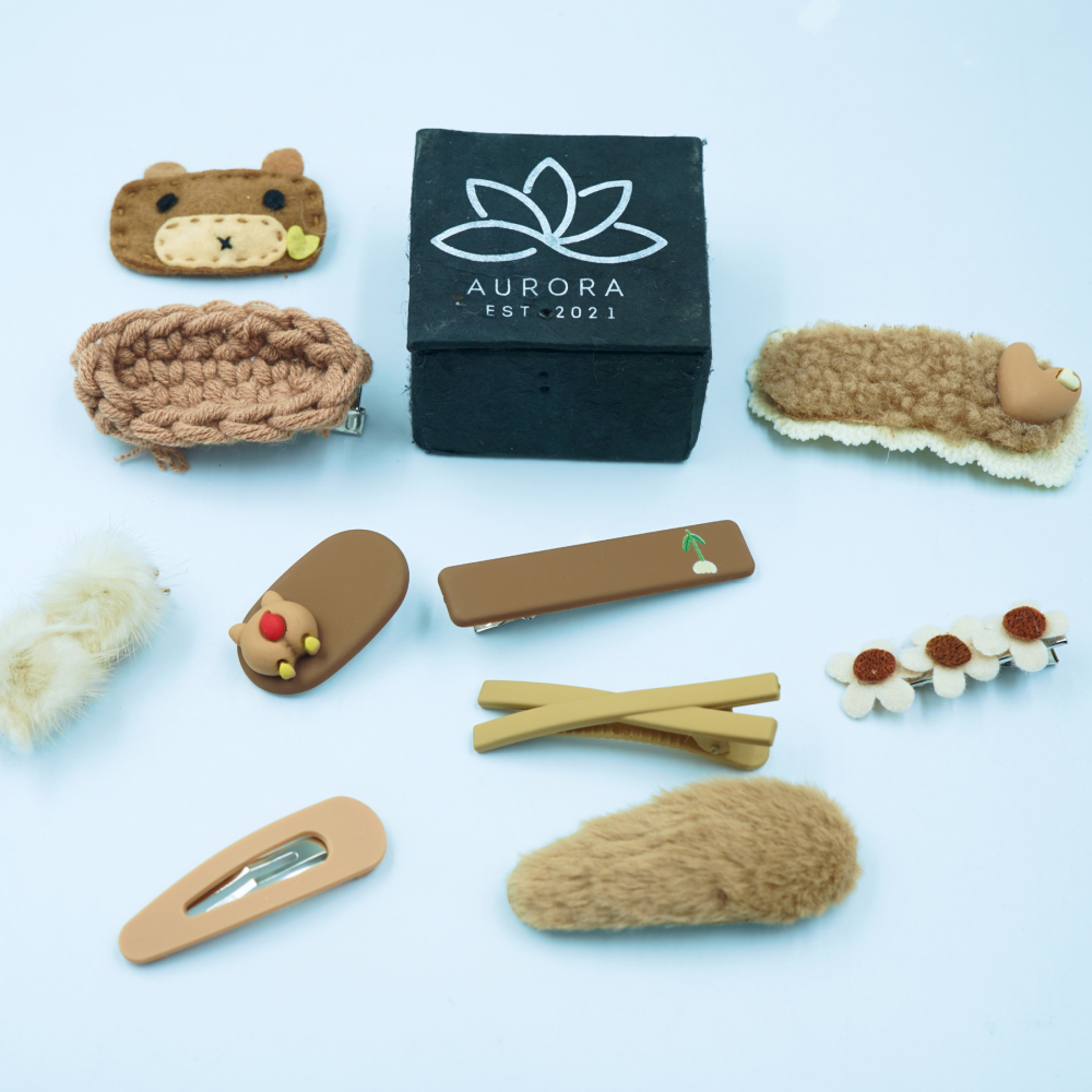 Buy Brown Hair Clips | Trendy Collection | Cute Design | 10 pcs in 1 packet | B26