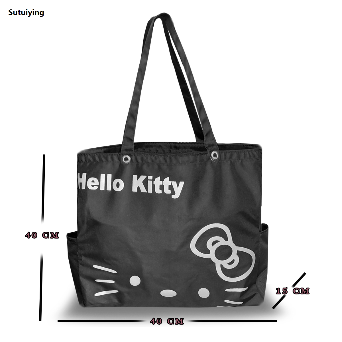 Sutuiying Waterproof Ziper Closer Cute Tote Bag for Women Girls Hello Kitty Shoulder Sales promotion bag Large Capacity Shopping Bag For Office Work School Teachers