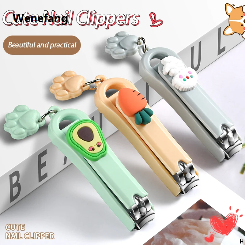 Wenefang Mini cute nail clippers Nail clippers Children's household pliers single pack cartoon creative folding nail scissors