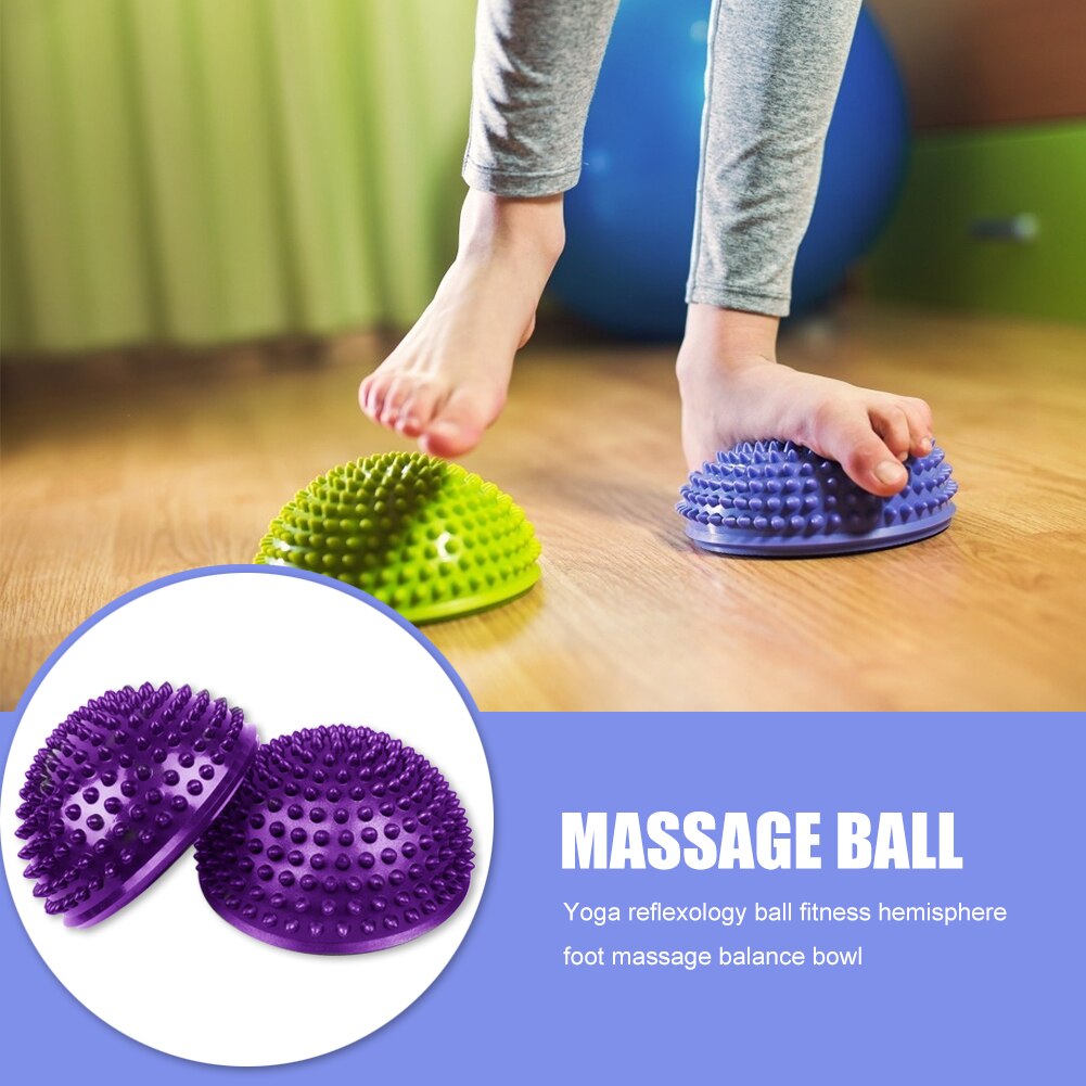 New Spiky Massage Ball Pvc Half Round Yoga Exercise Balance Foot Massage Cushion