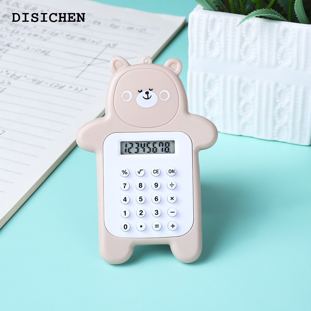 DISICHEN 2025 1pcs Portable Mini Calculator Pocket Size 8 Digits Display Cartoon Ultra-thin Button Cute Calculator School Supplies for Child