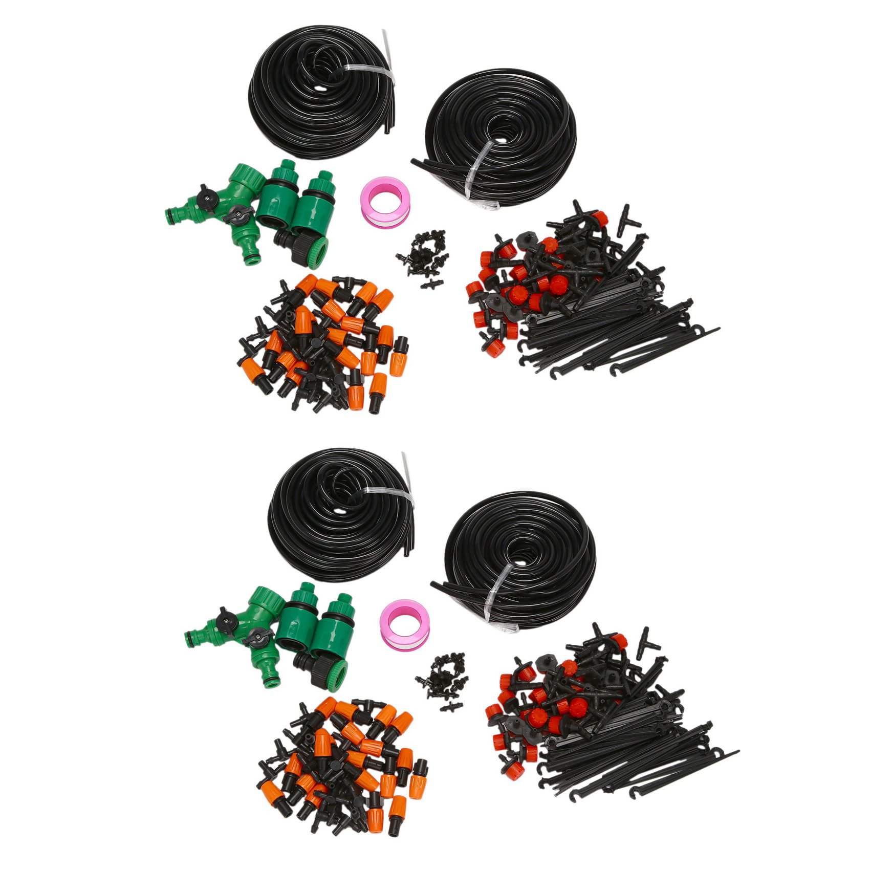 2X Garden Automatic Drip Irrigation Set,30M Adjustable DIY Irrigation Kit,1/4 inch Heavy Duty Tube Watering Kit