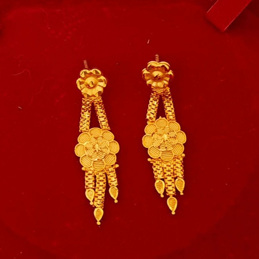 Gold Plated Earring Jhumka For Women-Gold Design Earring Jhumka For Bride Design Earring Design Rani Haar Design Earring For Bride Engagement Earring Simple Jhumka Design Gold Design Earring Nakkali Earring Gold Looks Earring Old Design Earring For Mother