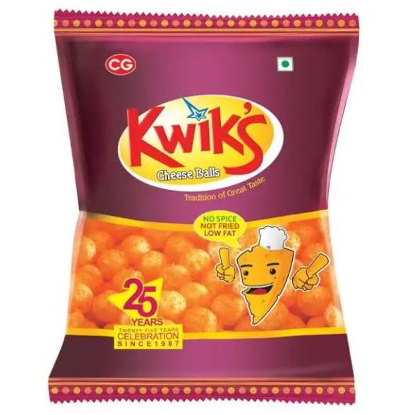 CG Kwiks Cheese Balls 18 Gm Not Fried (Pack of 6)