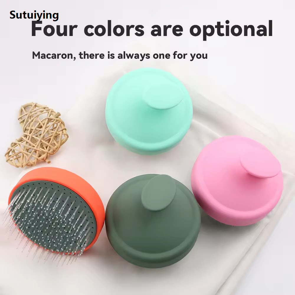 Sutuiying Soft Silicone Bristles Scalp Massage Brush Hair Washing Scalp Exfoliator Fashion Brush Hair Scrubber Hair Scalp Massager Shampoo Brush