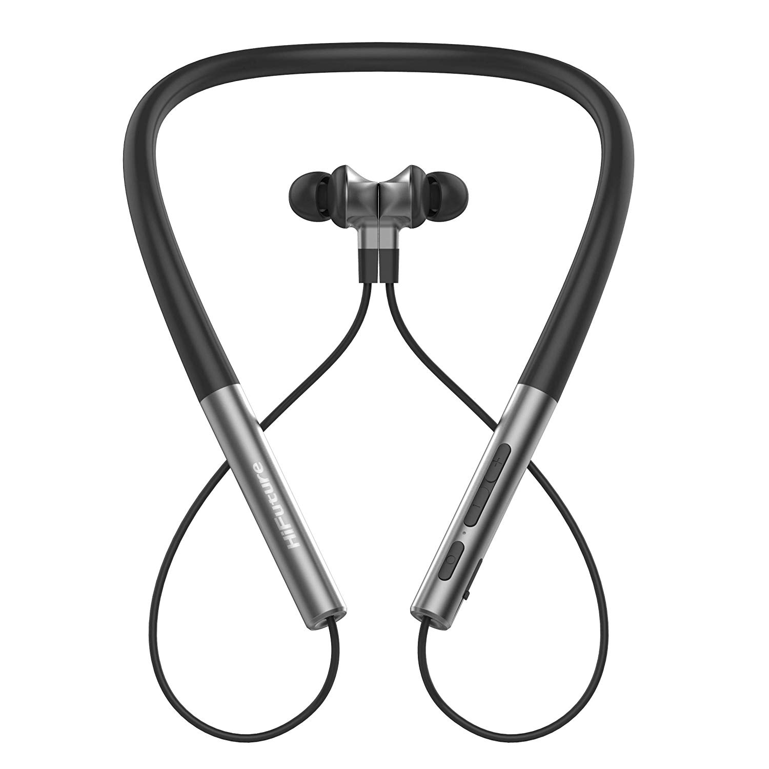 Hifuture Necklace In-Ear Wireless Earphones, Powered By Qualcomm Aptx With Ultra Bass With 12H Battery, Environmental Noise Cancellation, Ipx5 Sweatproof With In-Built Handsfree Mic (Black)