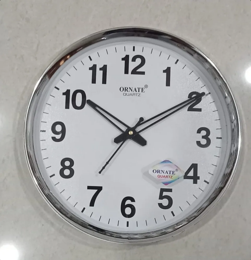 Stainless Steel 1,2,3,4 Numbering Dial Analog Office Wall Clocks || Sold By Watch House