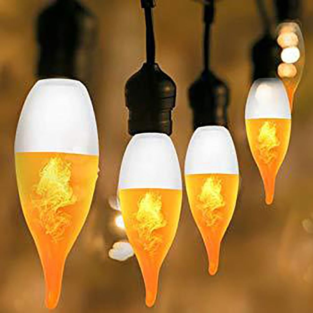 Durable E14 E27 LED Flame Light Bulbs Plastic Chandelier Base Flickering Light Bulbs 2W Candle flame bulb Halloween Christmas Decoration